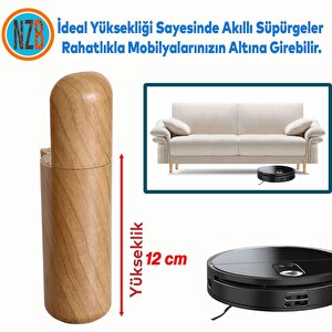 Mobilya Yükseltici Kapsül Ayak 12 Cm Kanepe Tv Ünitesi Koltuk Ayağı Baza Ayakları Açık Kübik Ceviz