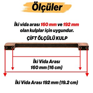 Metal Kulp 160 Mm 16 Cm Mobilya Çekmece Mutfak Dolabı Dolap Kulpları Kulbu Kulpu Antik Bakır