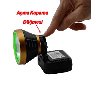 Kafa Lambası 40 W Şarjlı Ledli Pilli Kamp Küçük Başlı Kafa Feneri 3 Fonksiyonlu 16 Saat Işık Süresi