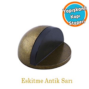Kapı Stoperi Yarımay Eskitme Antik Sarı Tamponu Metal Kapı Altı Kolu Stopu Durdurucu Tutucu