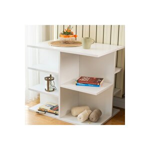 Fonksiyonel Çok Bölmeli Orta Sehpa - Side Beyaz