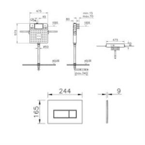 V-fix Gömme Set 8cm Helataşı(768-1700-01+740-2380) 800-2029 V-fix 8 Cm Set