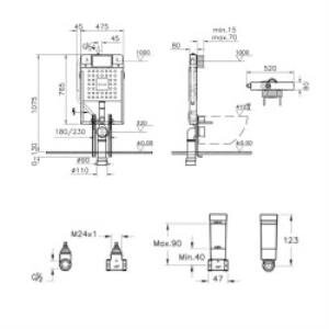V-fix Gömme Set 8cm (768-1852-01+ A41441gr) 800-2030  V-fix 8 Cm Set