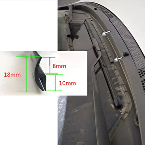 Contacall Ön Cam Dış Panel Mühür Fitili Ön Kaput Su Engelleyici Fitil 2 Metre Siyah Renk