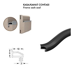 Ahşap Kapı Fitili Ahşap Kapı Contası Krem 25 Metre Yandan Tırnaklı Akc 52