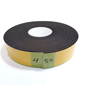 Kapı Pencere İzolasyon Bandı Yapışkan Sünger 4 Mm Kalınlık 50 Mm Genişlik 10 Metre Uzunluk / Epdm-4*50
