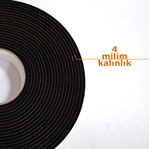 Kapı Pencere İzolasyon Bandı Yapışkan Sünger 4 Mm Kalınlık 50 Mm Genişlik 10 Metre Uzunluk / Epdm-4*50
