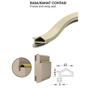 Ahşap Kapı Fitili Ahşap Kapı Contası Siyah 25 Metre Yandan Tırnaklı