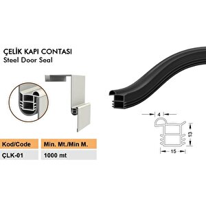 Çelik Kapı Contası-fitili / Çelik Kapı Kasa Contası Çlk-01-siyah-6 Metre