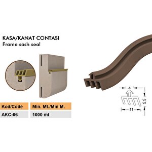 Ahşap Kapı Fitili Ahşap Kapı Contası Kahverengi 25 Metre Ortadan Trınaklı