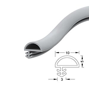 Amerikan Ahşap Kapı Fitili 25 Metre Krem Renk Yandan Tırnaklı 10 Mm Genişlik D Fitil