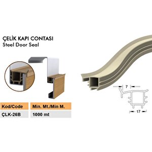 Çelik Kapı Kasa Fitili Çelik Kapı Contası 6 Metre Siyah