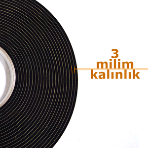 Kapı Pencere İzolasyon Bandı Yapışkan Sünger 3 Mm Kalınlık 15 Mm Genişlik 10 Metre Uzunluk / Epdm-3*15