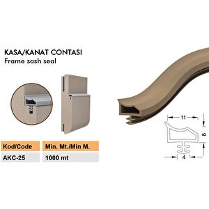Ahşap Kapı Fitili Ahşap Kapı Contası Beyaz 25 Metre Ortadan Tırnaklı