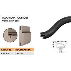 Ahşap Kapı Fitili Ahşap Kapı Contası Kahverengi 25 Metre Ortadan Tırnaklı