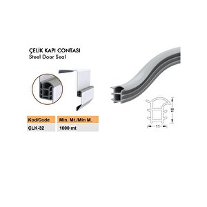 Çelik Kapı Fitili Siyah - Kapı Contası 6 Metre
