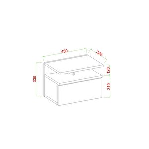 Venüs Komodin, Duvara Monte, 45 Cm, Traverten 64081