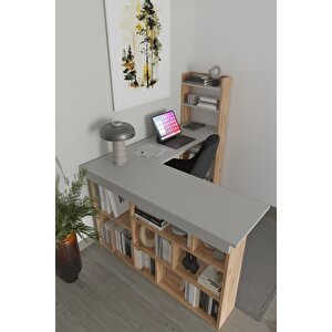 Venedik 13 Raflı Çalışma Masası, Atlantik Çam - Sis Gri Atlantik Çam