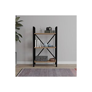 Hera 3 Raflı Metal Kitaplık Atlantik Çam 60cm