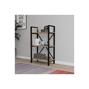 Hera 3 Raflı Metal Kitaplık Atlantik Çam 60cm
