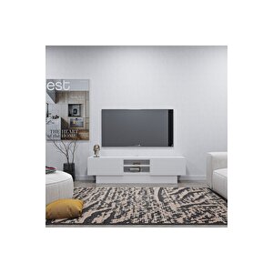 Liva Tv Sehpası Bazalı 160 Cm - Beyaz Beyaz