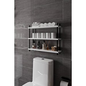 İnci Klozet Arkası Çok Amaçlı Banyo Düzenleyici, Klozet Üstü Raf Ve Organizatör, 60 Cm Beyaz