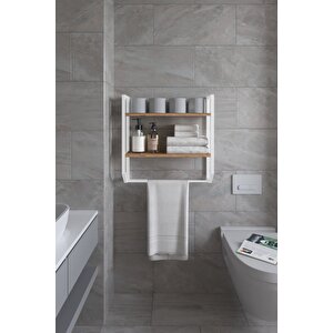 Aura Banyo Rafı , Çok Amaçlı Düzenleyici, Raf Ünitesi, 90 Cm Çam