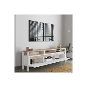 Atlas 3 Kapaklı Tv Ünitesi 160 Cm Atlantik Çam - Beyaz