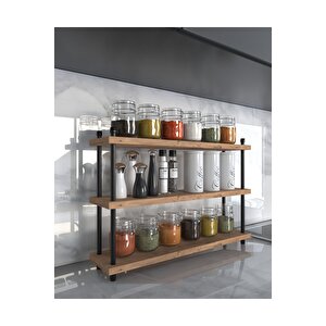 İnci Baharatlık, Mutfak Rafı, Çok Amaçlı Raf, 3 Katlı , Metal Ayaklı, Organizer, 60 Cm Atlantik Çam Atlantik Çam
