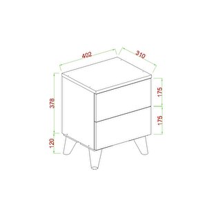 Artemis 2 Çekmeceli Komodin Atlantik Çam
