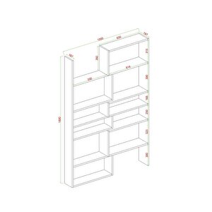 Aden Flat Dekoratif Kitaplık, Dekoratif Kitaplık Mermer Desenli Mermer