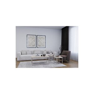 Luxor Orta Sehpa , Zigon Sehpa , Metal Ayak Masa , 3 Lü Zigon Kum