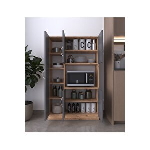 Ri̇va 5 Kapakli Çok Amaçli Dolap Mutfak&banyo Dolabi,ki̇ler A.çam-antrasit Çam Antrasit