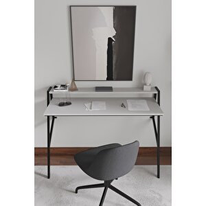 Flamingo, Metal Ayaklı, Duvara Monte, Çalışma Masası, 90 Cm Sis Gri