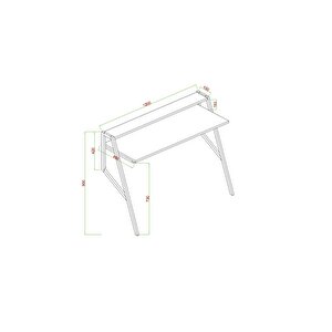 Flamingo, Metal Ayaklı, Duvara Monte, Çalışma Masası, 90 Cm Sis Gri - Atlantik Çam