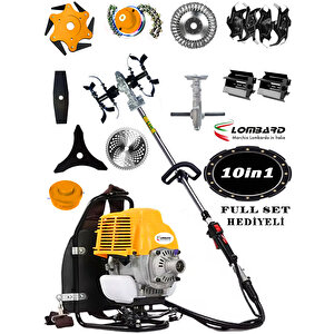 İtalia L-S800 Arazi Seti 10 İN 1 Sırt Tipi Tırpan Benzinli Turbo Motorlu Ot Çim Çalı Biçme Tırpanı Full Aparat Hediyeli