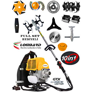 İtaly F8 Bl Motor Özel 10 İN 1 Sırt Tipi Tırpan Benzinli Turbo Motorlu Ot Çim Çalı Biçme Tırpanı Full Aparat Hediyeli