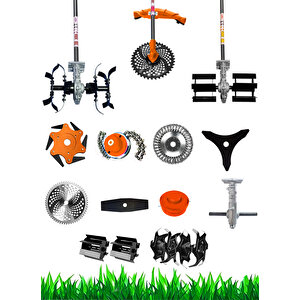 İtalia L-t500 G-tec Motor 10 İN 1 Sırt Tırpan Benzinli Turbo Motorlu Çim Ot Çalı Biçme Maknası Full Aparat Hediyeli