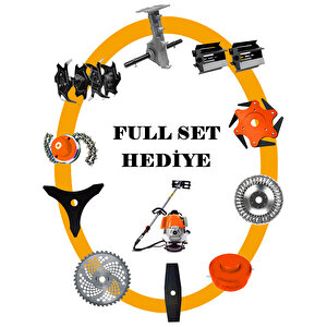 Lombard İtalia L-t500 G-tec Motor 10 İN 1 Sırt Tırpan Benzinli Turbo 20HPX Motorlu Çim Ot Çalı Biçme Maknası Full Aparat Hediyeli