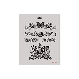 Rich New Seri N-107 Stencil 35x25 Cm