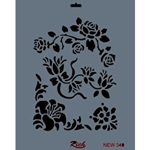Rich New Seri N-340 Stencil 35x25 Cm