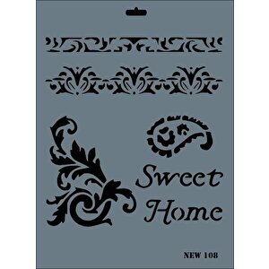 Rich New Seri N-108 Stencil 35x25 Cm