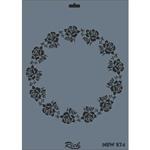 Rich New Seri N-574 Stencil 35x25 Cm
