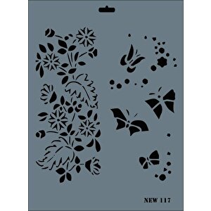 Rich New Seri N-117 Stencil 35x25 Cm