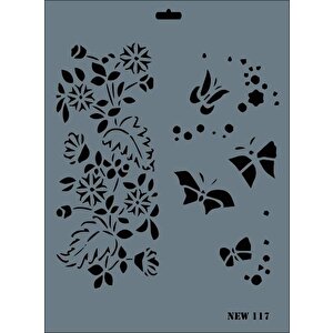 Rich New Seri N-117 Stencil 35x25 Cm