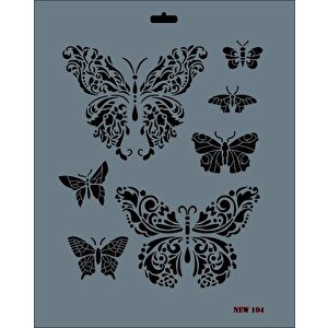 Rich New Seri N-104 Stencil 35x25 Cm
