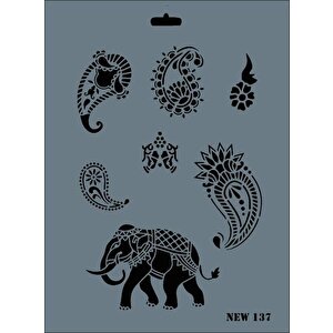 Rich New Seri N-137 Stencil 35x25 Cm
