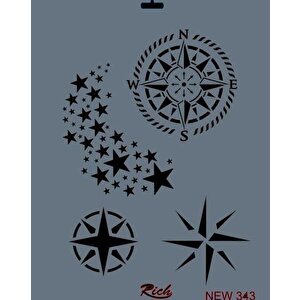 Rich New Seri N-343 Stencil 35x25 Cm