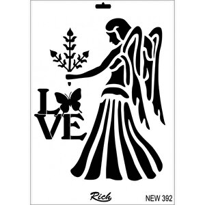 Rich New Seri N-392 Stencil 35x25 Cm