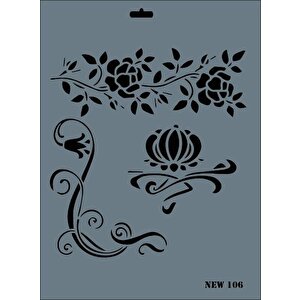 Rich New Seri N-106 Stencil 35x25 Cm